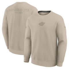 NHL Minnesota Wild Fanatics Authentic Pro Road Tri-Blend Sweatshirt - Tan