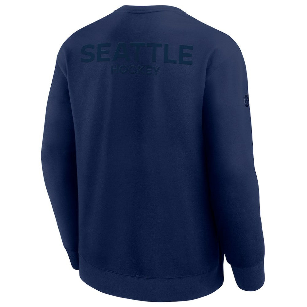 NHL Seattle Kraken Fanatics Authentic Pro Road Tri-Blend Sweatshirt - Deep Sea Blue