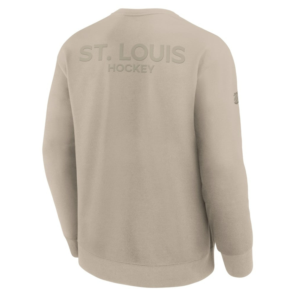 NHL St. Louis Blues Fanatics Authentic Pro Road Tri-Blend Sweatshirt - Tan
