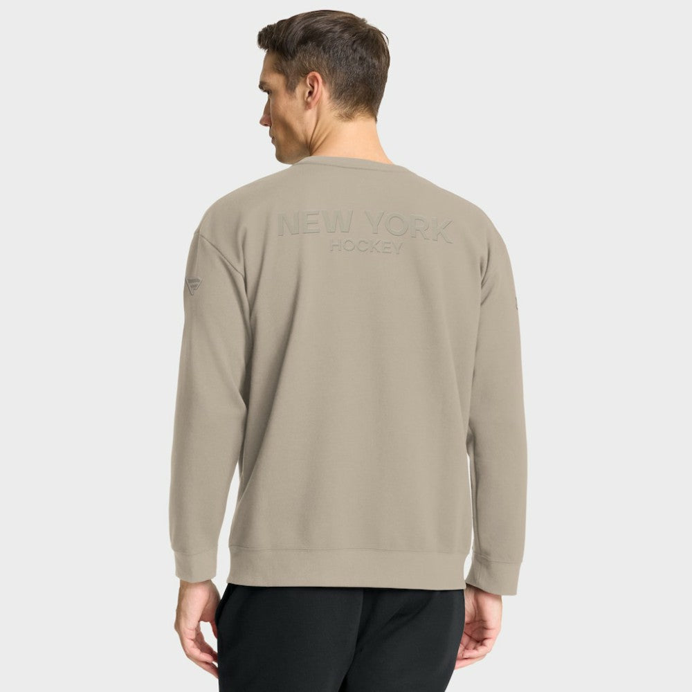 NHL New York Islanders Fanatics Authentic Pro Road Tri-Blend Sweatshirt - Tan