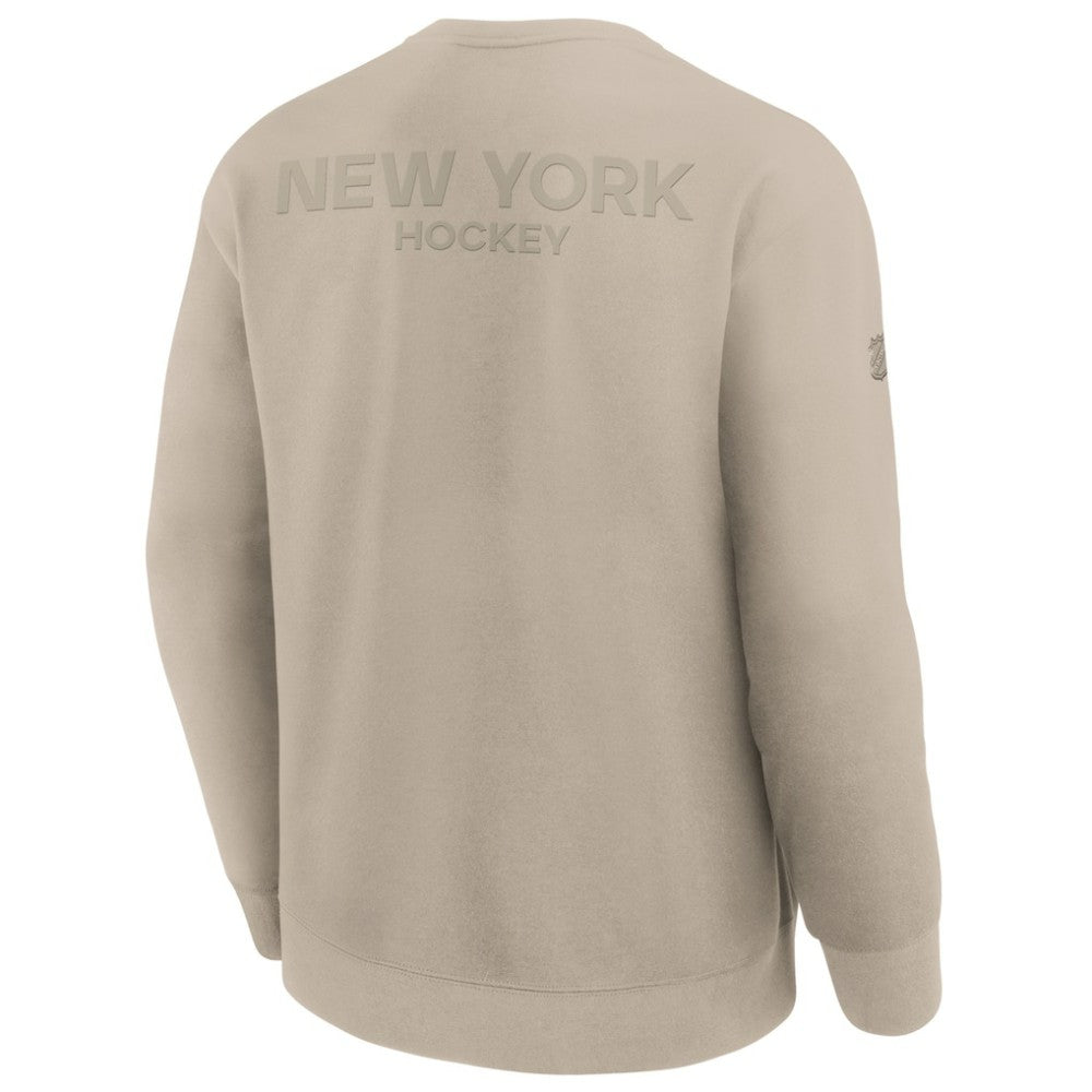 NHL New York Islanders Fanatics Authentic Pro Road Tri-Blend Sweatshirt - Tan