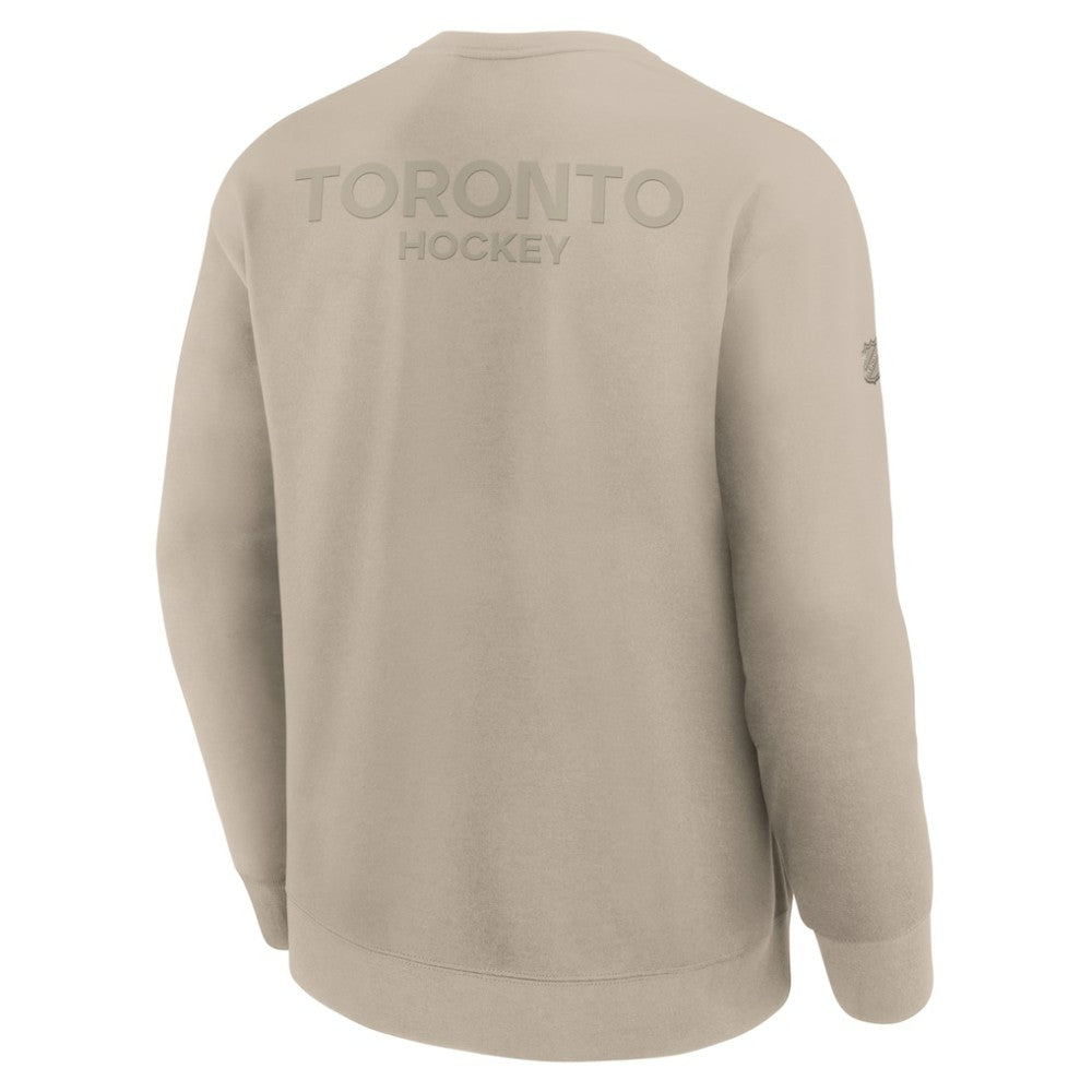 NHL Toronto Maple Leafs Fanatics Authentic Pro Road Tri-Blend Sweatshirt - Tan