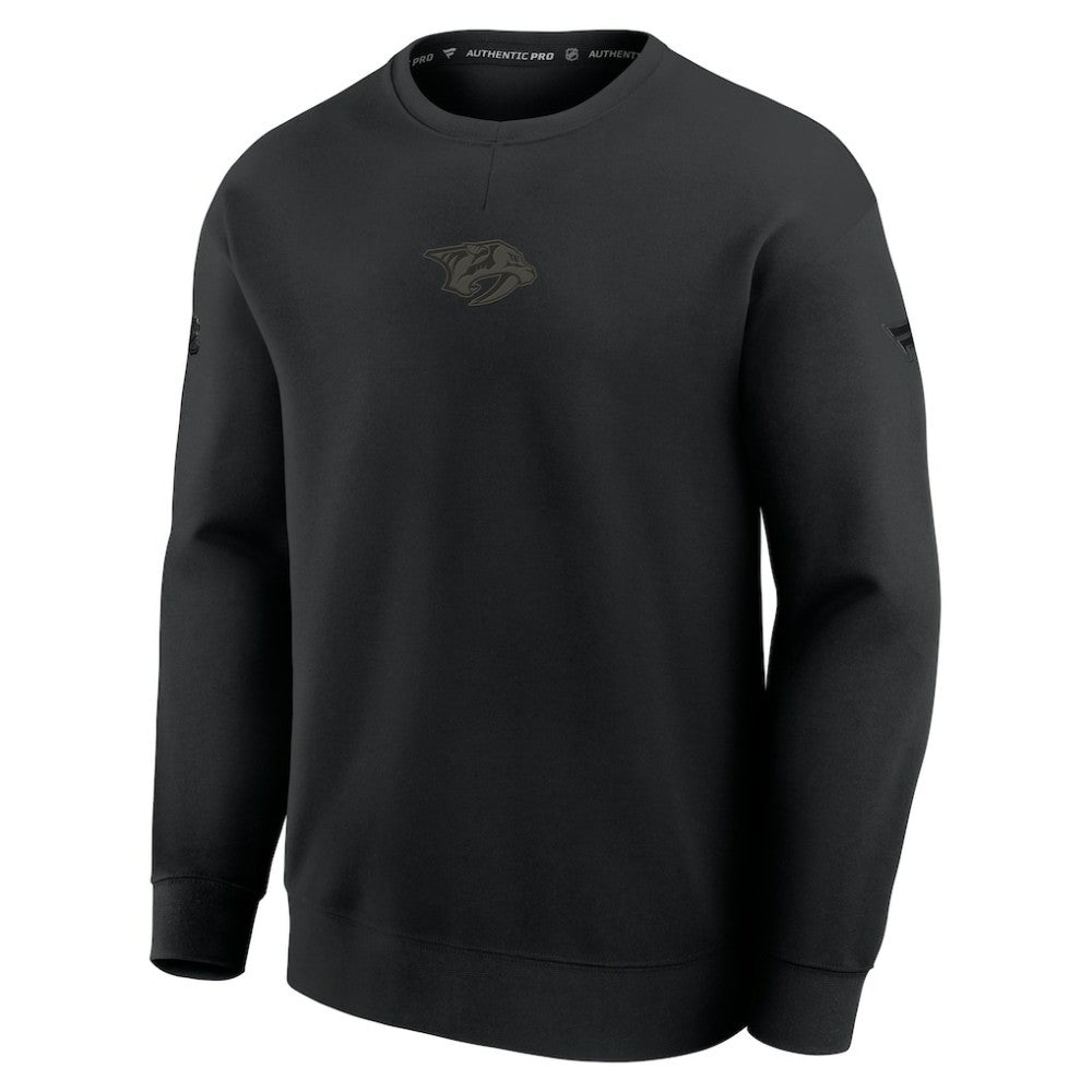 NHL Nashville Predators Fanatics Authentic Pro Road Tri-Blend Sweatshirt - Black