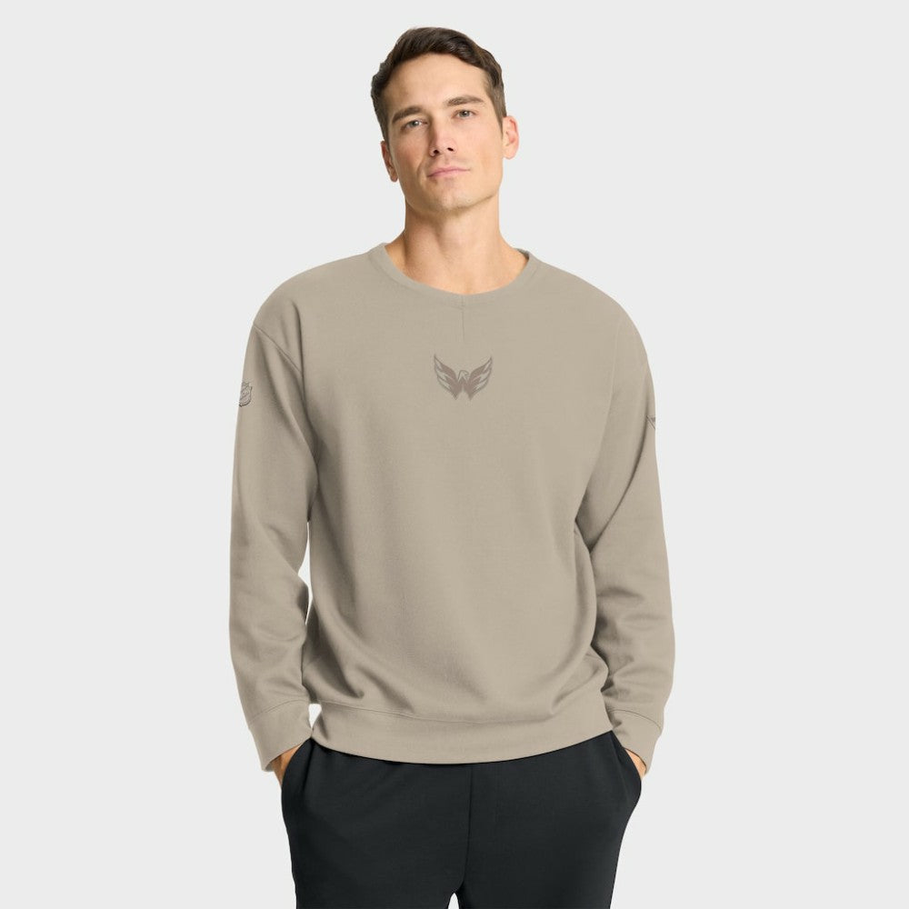 NHL Washington Capitals Fanatics Authentic Pro Road Tri-Blend Sweatshirt - Tan