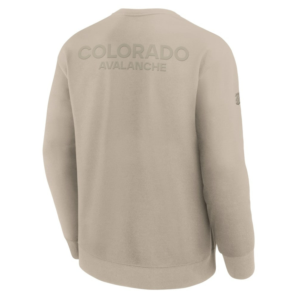 NHL Colorado Avalanche Fanatics Authentic Pro Road Tri-Blend Sweatshirt - Tan