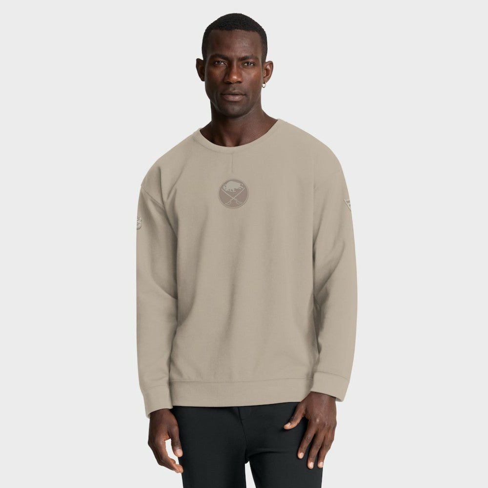 NHL Buffalo Sabres Fanatics Authentic Pro Road Tri-Blend Sweatshirt - Tan