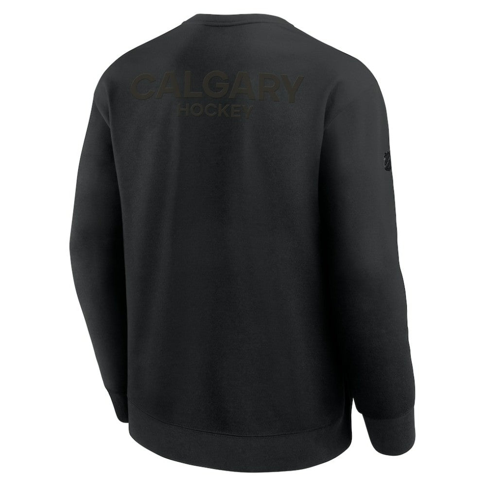 NHL Calgary Flames Fanatics Authentic Pro Road Tri-Blend Sweatshirt - Black