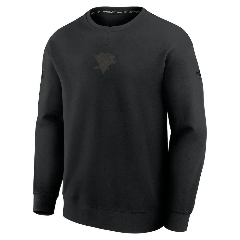 NHL Pittsburgh Penguins Fanatics Authentic Pro Road Tri-Blend Sweatshirt - Black