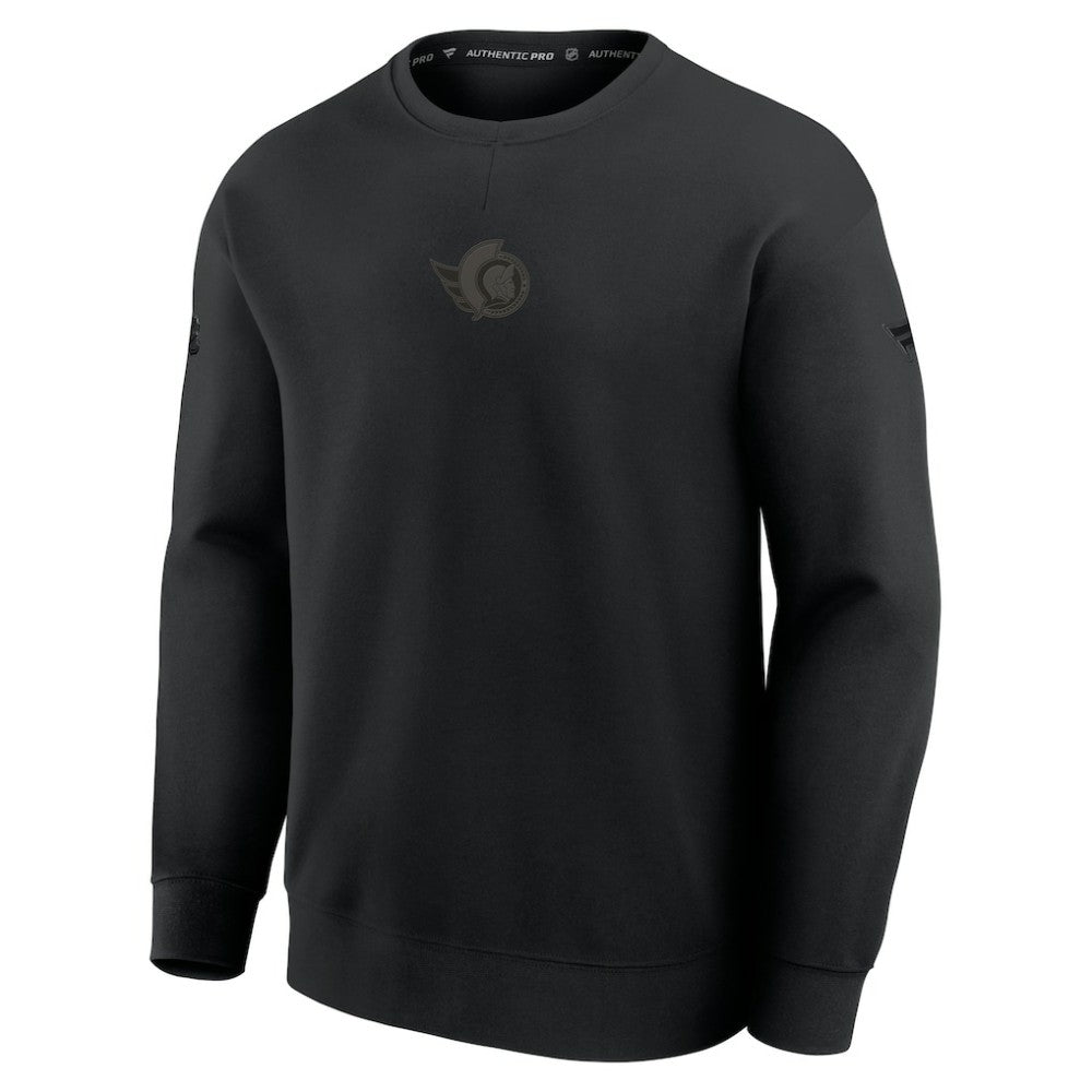 NHL Ottawa Senators Fanatics Authentic Pro Road Tri-Blend Sweatshirt - Black