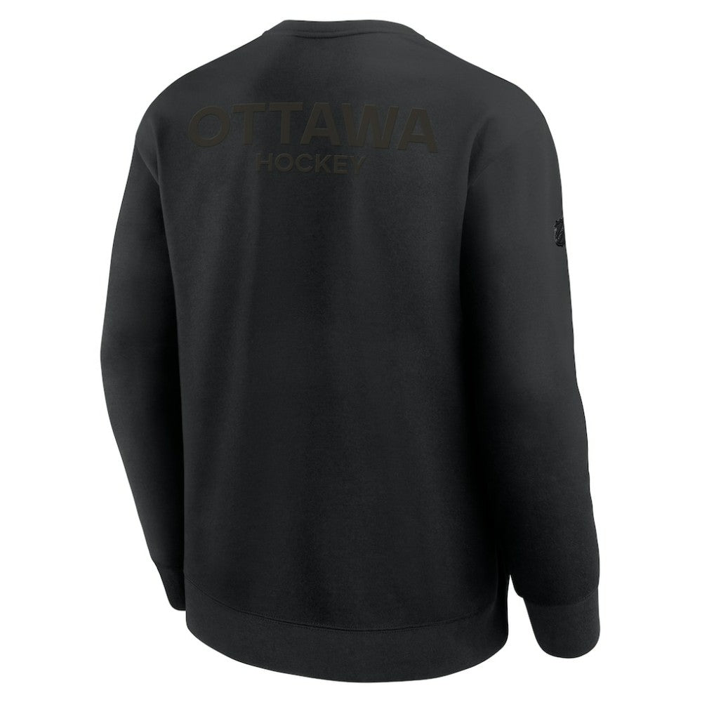 NHL Ottawa Senators Fanatics Authentic Pro Road Tri-Blend Sweatshirt - Black