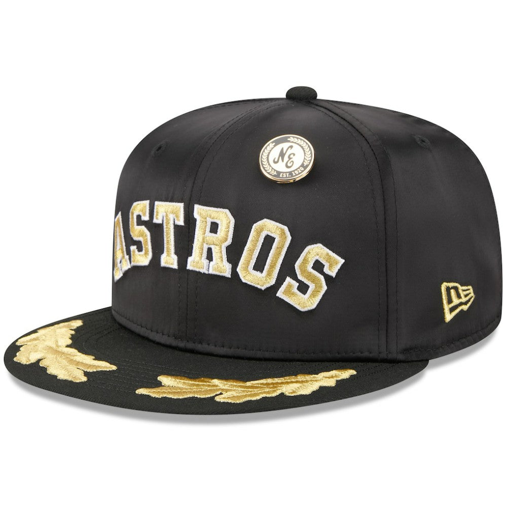 Houston Astros New Era 2025 59FIFTY Day Gold Leaf 59FIFTY Fitted Hat - Black Hats