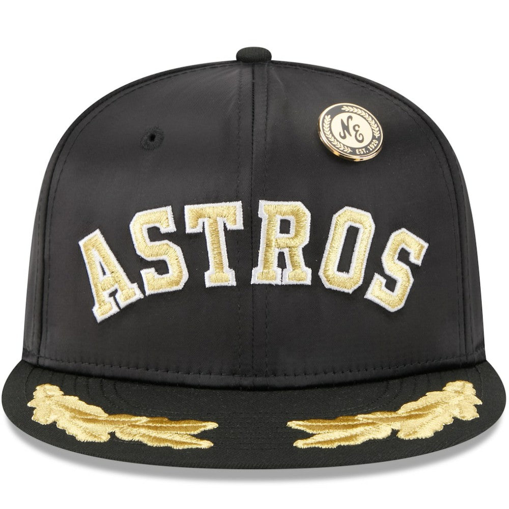 Houston Astros New Era 2025 59FIFTY Day Gold Leaf 59FIFTY Fitted Hat - Black Hats
