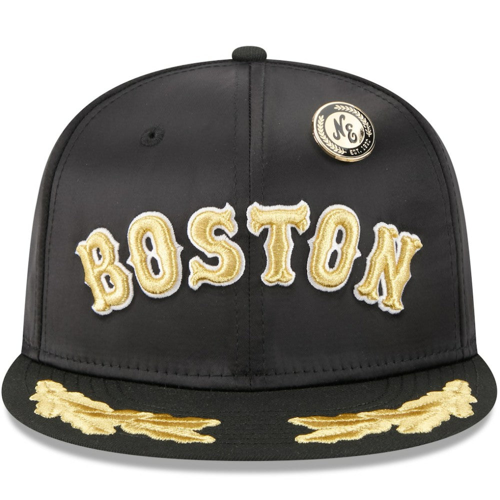 Boston Red Sox New Era 2025 59FIFTY Day Gold Leaf 59FIFTY Fitted Hat - Black Hats