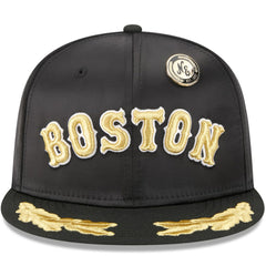 Boston Red Sox New Era 2025 59FIFTY Day Gold Leaf 59FIFTY Fitted Hat - Black Hats