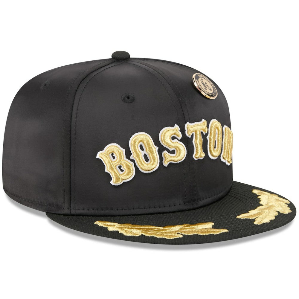 Boston Red Sox New Era 2025 59FIFTY Day Gold Leaf 59FIFTY Fitted Hat - Black Hats