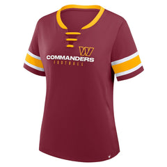 Washington Commanders Women's Redzone Draw Play Athena Lace-Up T-Shirt Burgundy