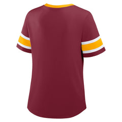 Washington Commanders Women's Redzone Draw Play Athena Lace-Up T-Shirt Burgundy