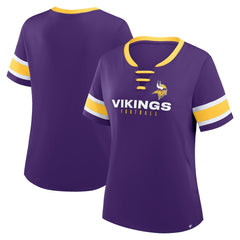 Minnesota Vikings Women's Redzone Draw Play Athena Lace-Up T-Shirt Purple