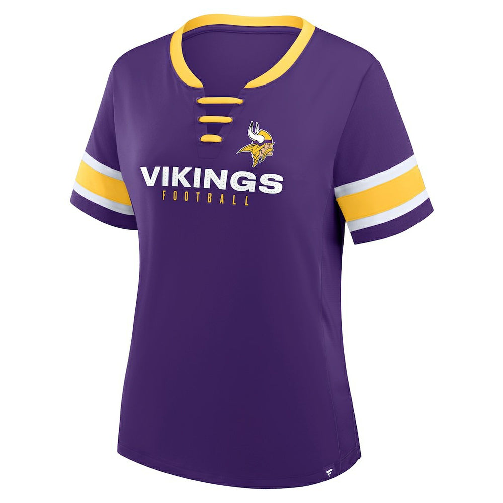 Minnesota Vikings Women's Redzone Draw Play Athena Lace-Up T-Shirt Purple