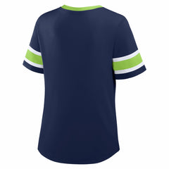 Seattle Seahawks Women's Redzone Draw Play Athena Lace-Up T-Shirt College Navy