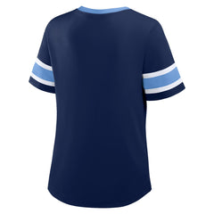 Tennessee Titans Women's Redzone Draw Play Athena Lace-Up T-Shirt Navy