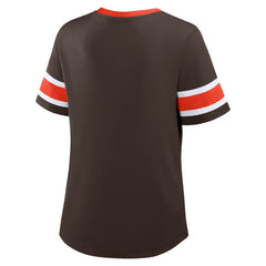 Cleveland Browns Women's Redzone Draw Play Athena Lace-Up T-Shirt Brown