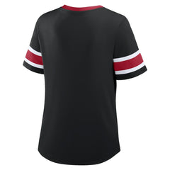 Atlanta Falcons Women's Redzone Draw Play Athena Lace-Up T-Shirt Black