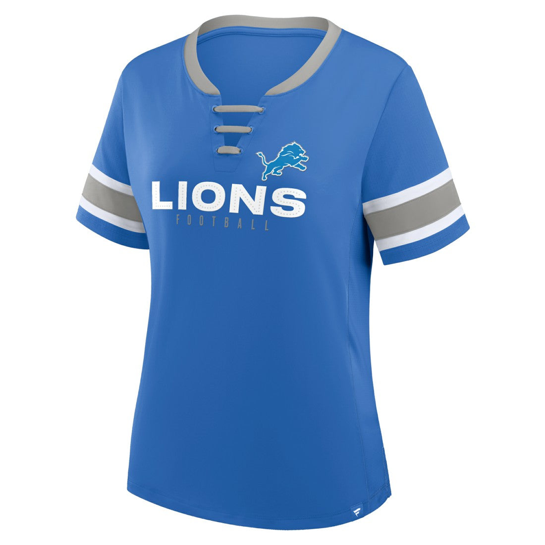 Detroit Lions Women's Redzone Draw Play Athena Lace-Up T-Shirt Blue