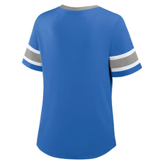 Detroit Lions Women's Redzone Draw Play Athena Lace-Up T-Shirt Blue