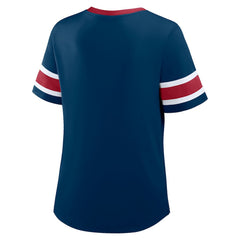 Houston Texans Women's Redzone Draw Play Athena Lace-Up T-Shirt Navy