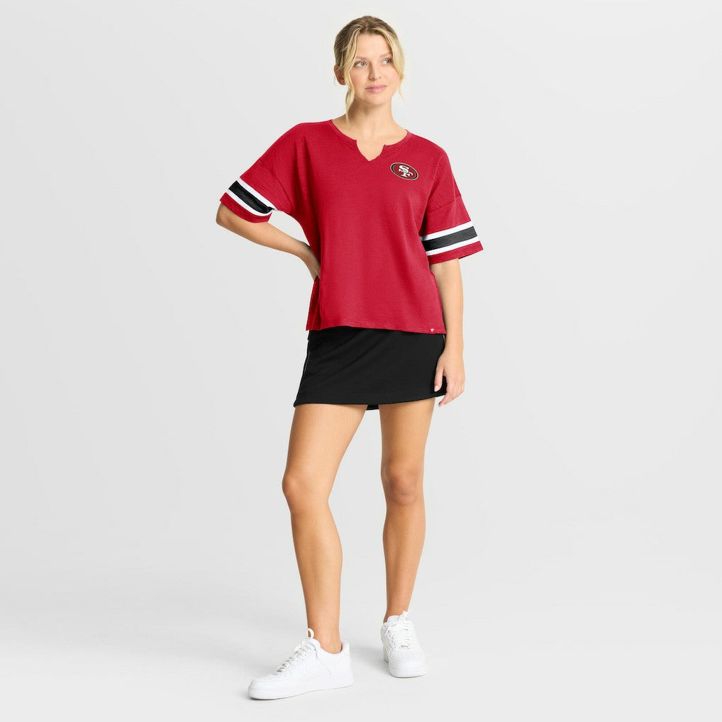 San Francisco 49ers Women's Redzone Curl Route T-Shirt Scarlet