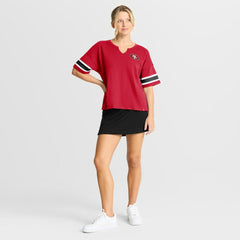 San Francisco 49ers Women's Redzone Curl Route T-Shirt Scarlet