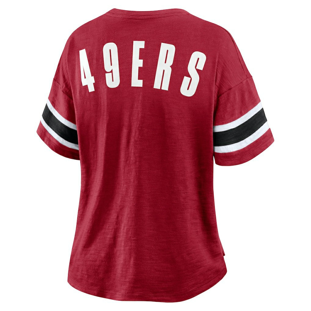 San Francisco 49ers Women's Redzone Curl Route T-Shirt Scarlet