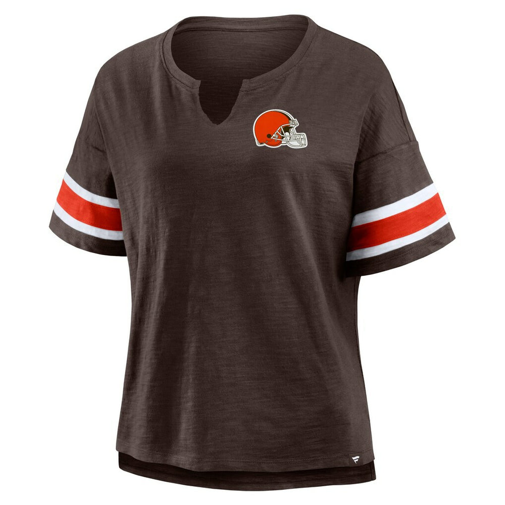 Cleveland Browns Women's Redzone Curl Route T-Shirt Brown