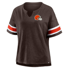 Cleveland Browns Women's Redzone Curl Route T-Shirt Brown