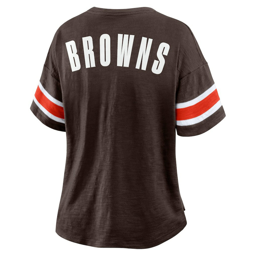 Cleveland Browns Women's Redzone Curl Route T-Shirt Brown