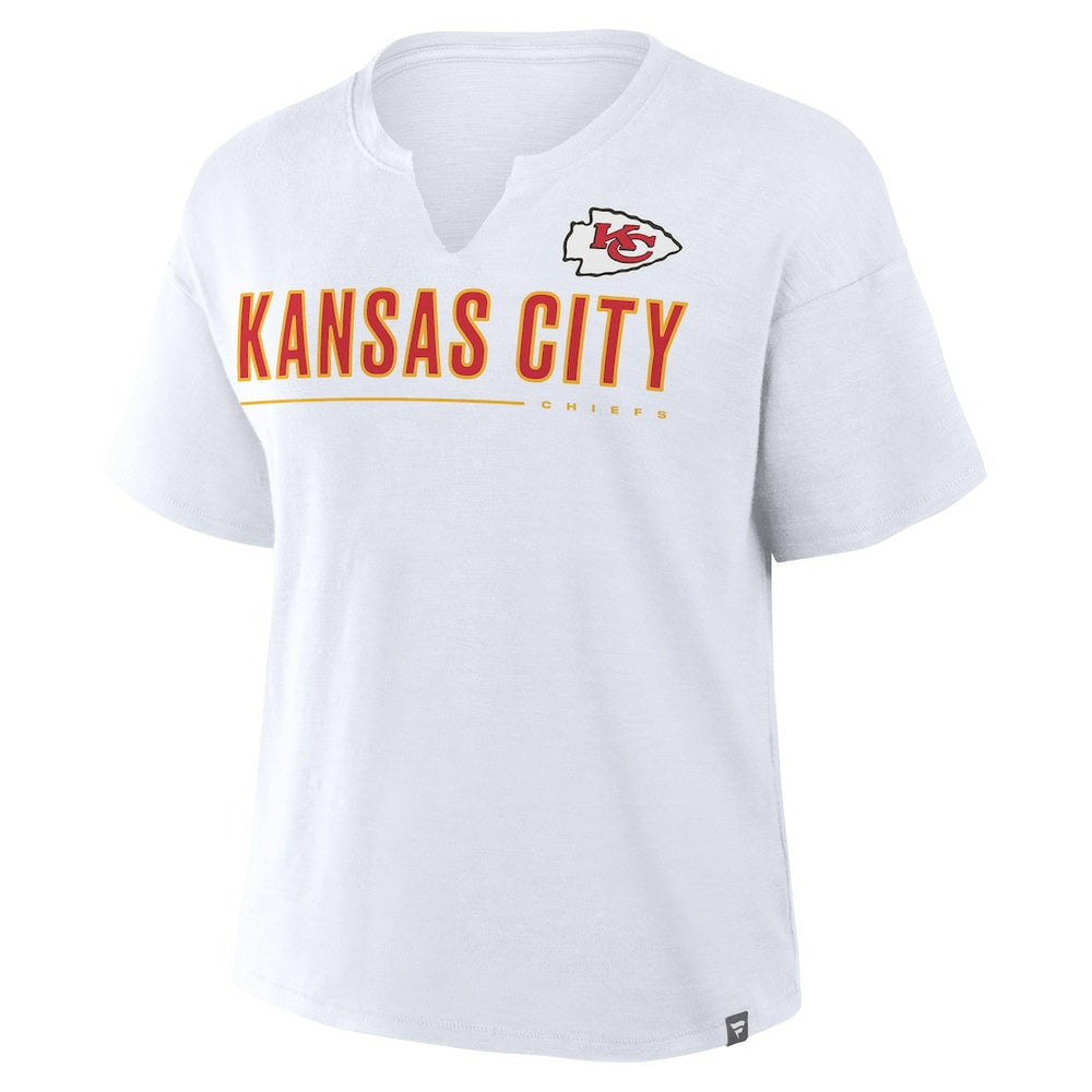 Kansas City Chiefs Women's Redzone Slub Boxy T-Shirt White