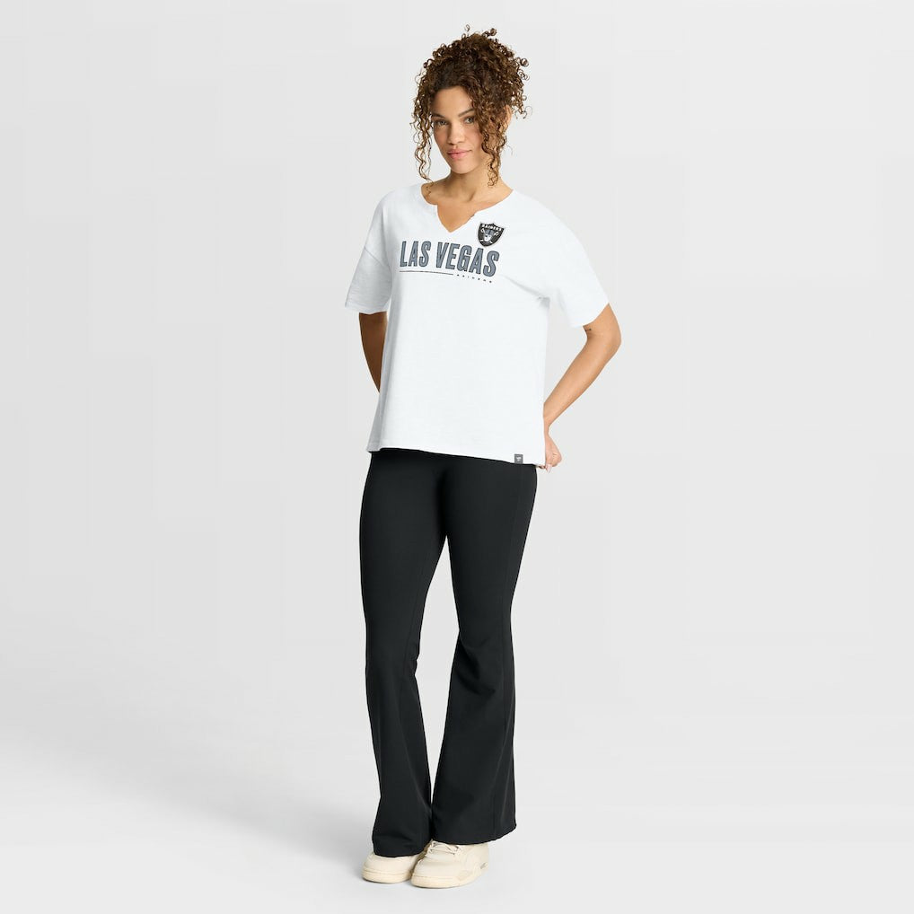 Las Vegas Raiders Women's Redzone Slub Boxy T-Shirt White