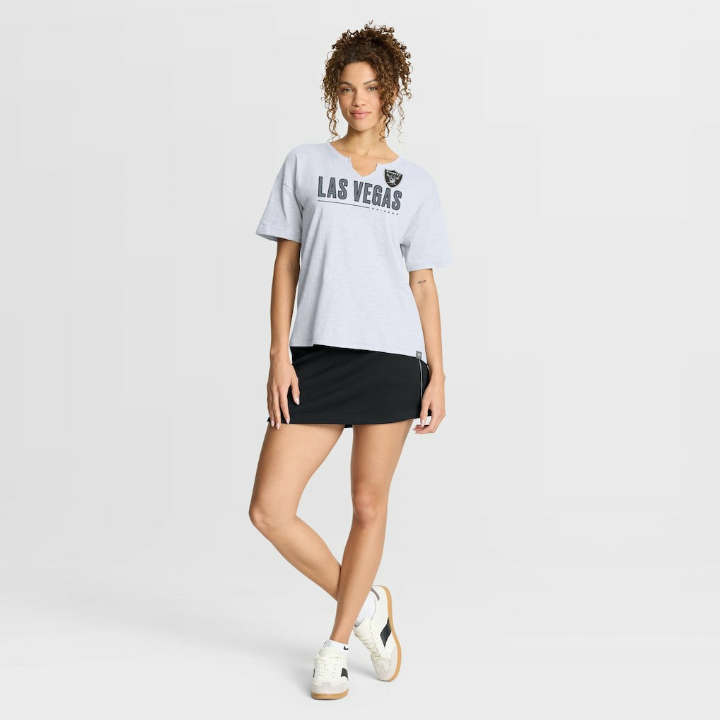 Las Vegas Raiders Women's Redzone Slub Boxy T-Shirt White