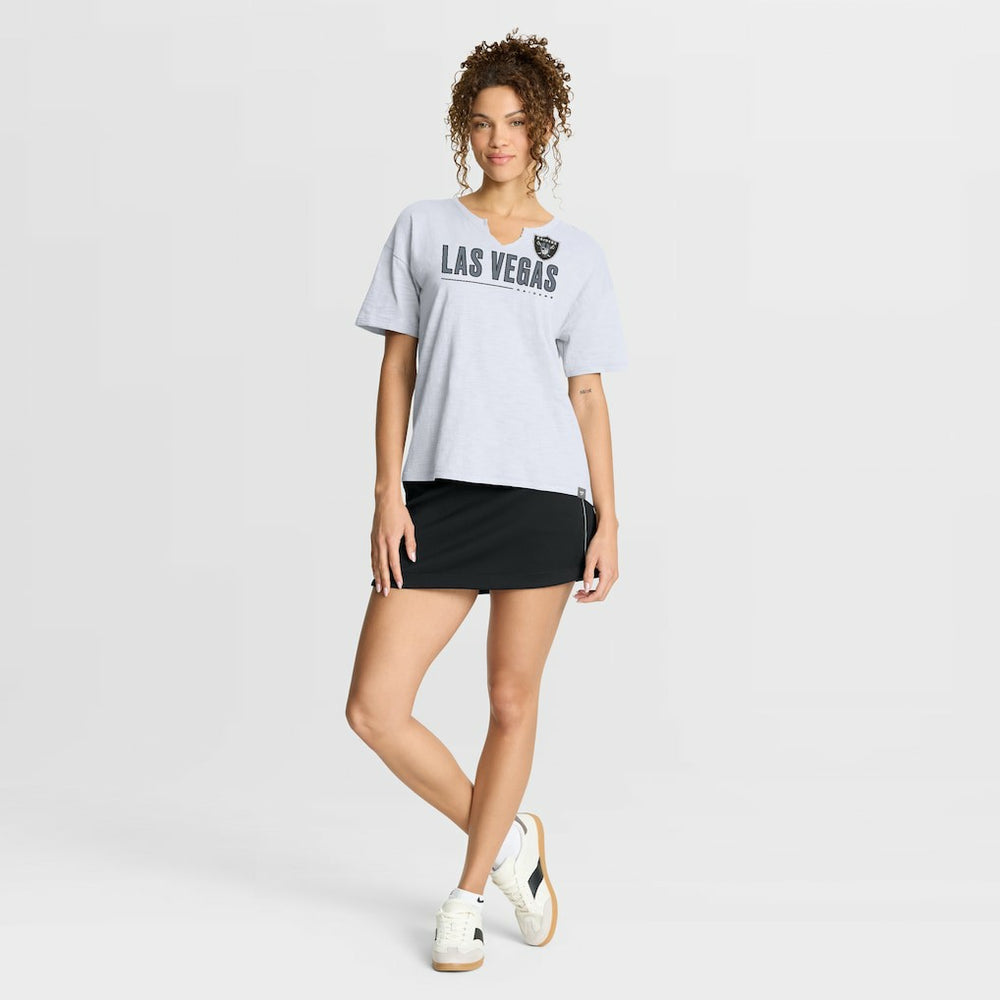 Las Vegas Raiders Women's Redzone Slub Boxy T-Shirt White