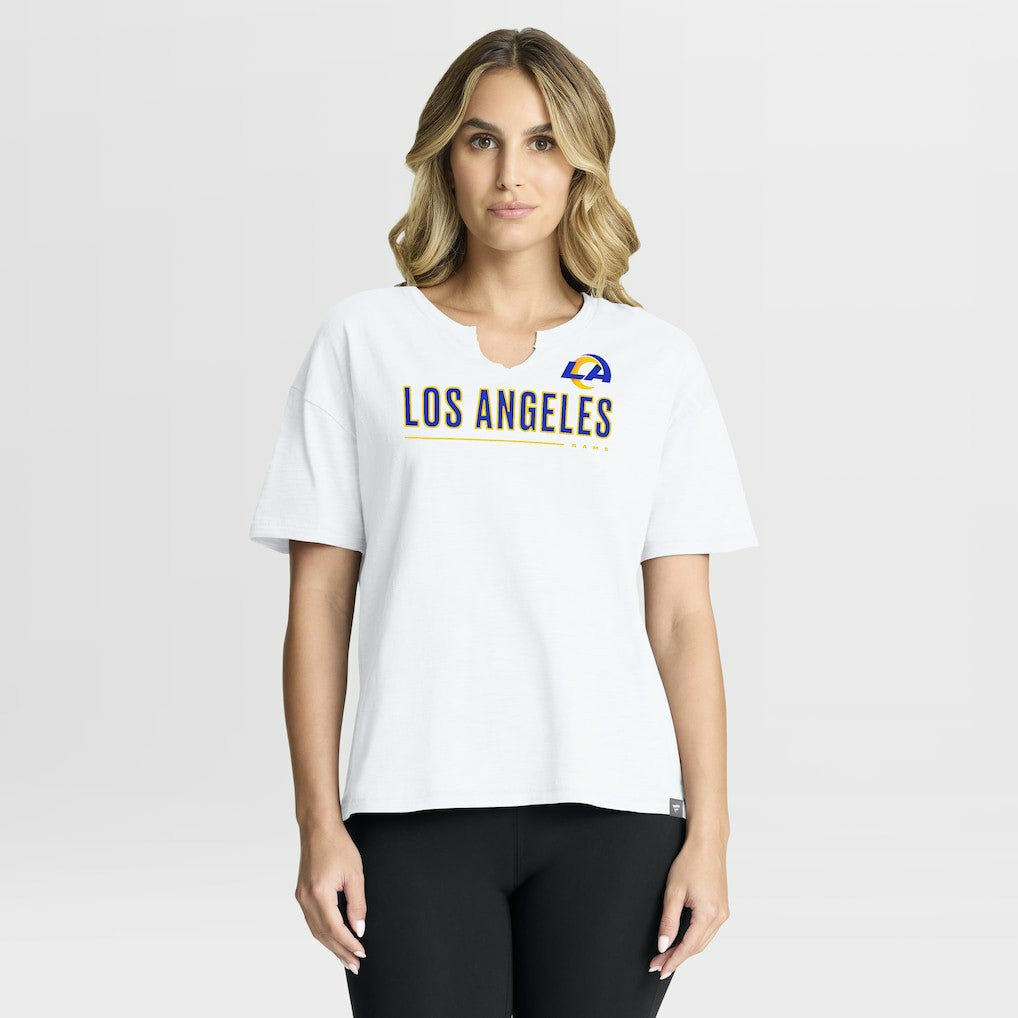 Los Angeles Rams Women's Redzone Slub Boxy T-Shirt White