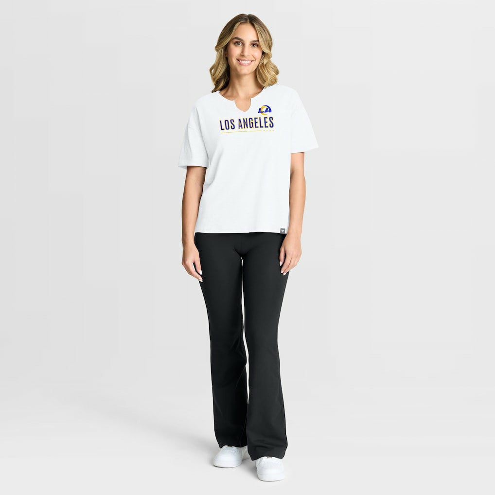 Los Angeles Rams Women's Redzone Slub Boxy T-Shirt White