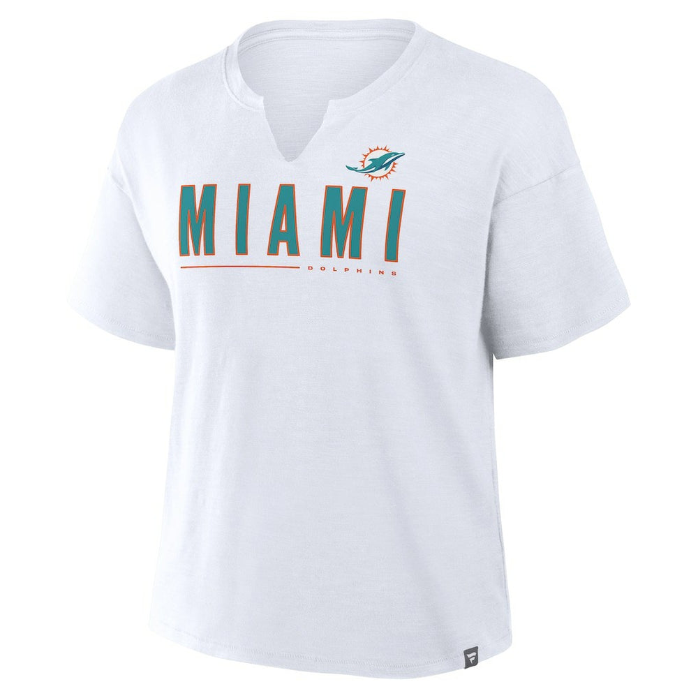 Miami Dolphins Women's Redzone Slub Boxy T-Shirt White