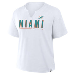 Miami Dolphins Women's Redzone Slub Boxy T-Shirt White