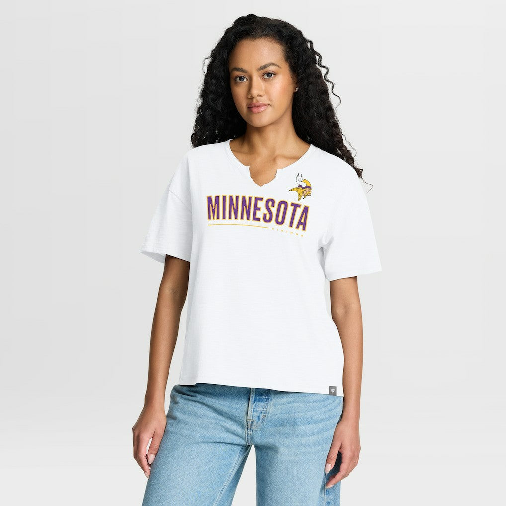 Minnesota Vikings Women's Redzone Slub Boxy T-Shirt White