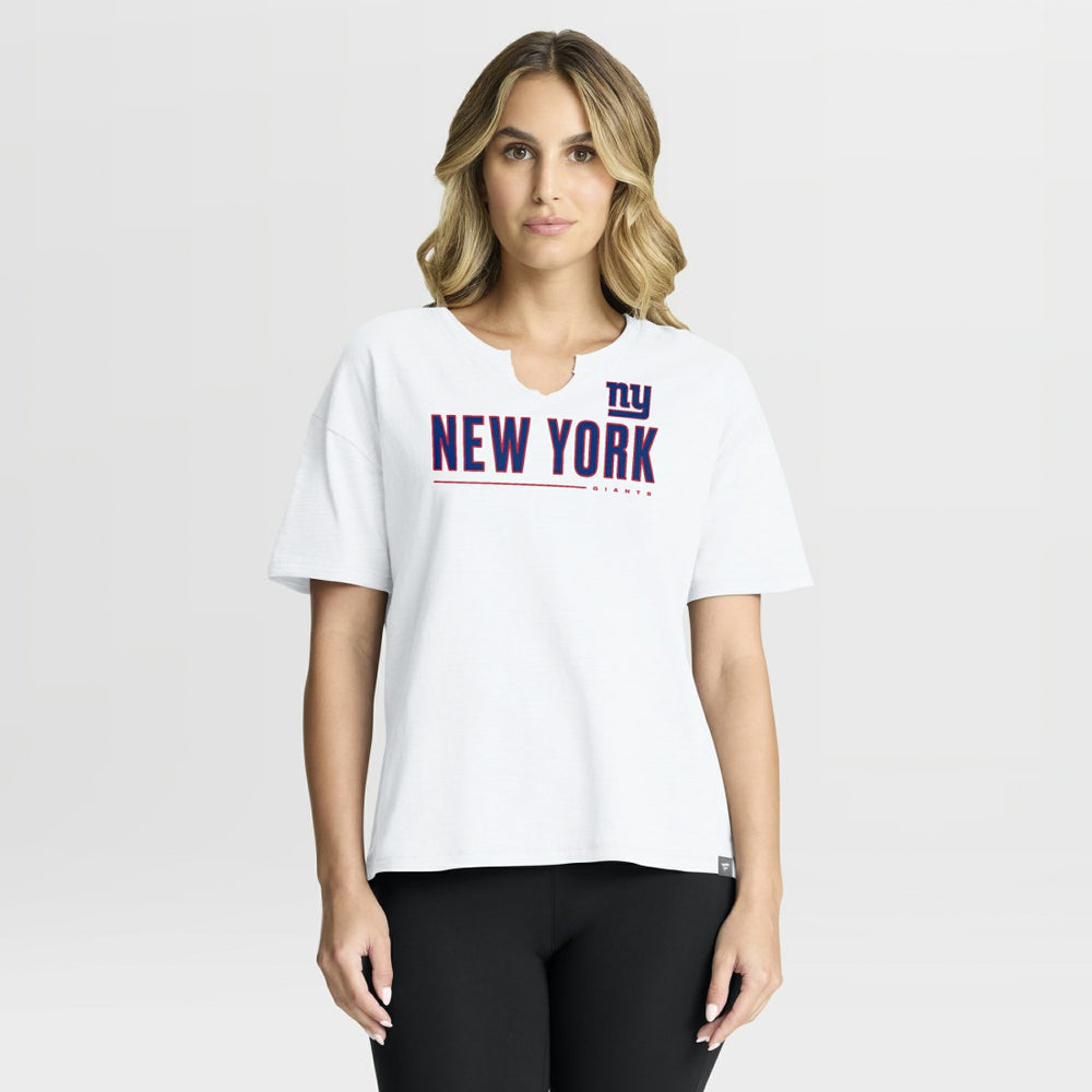 New York Giants Women's Redzone Slub Boxy T-Shirt White