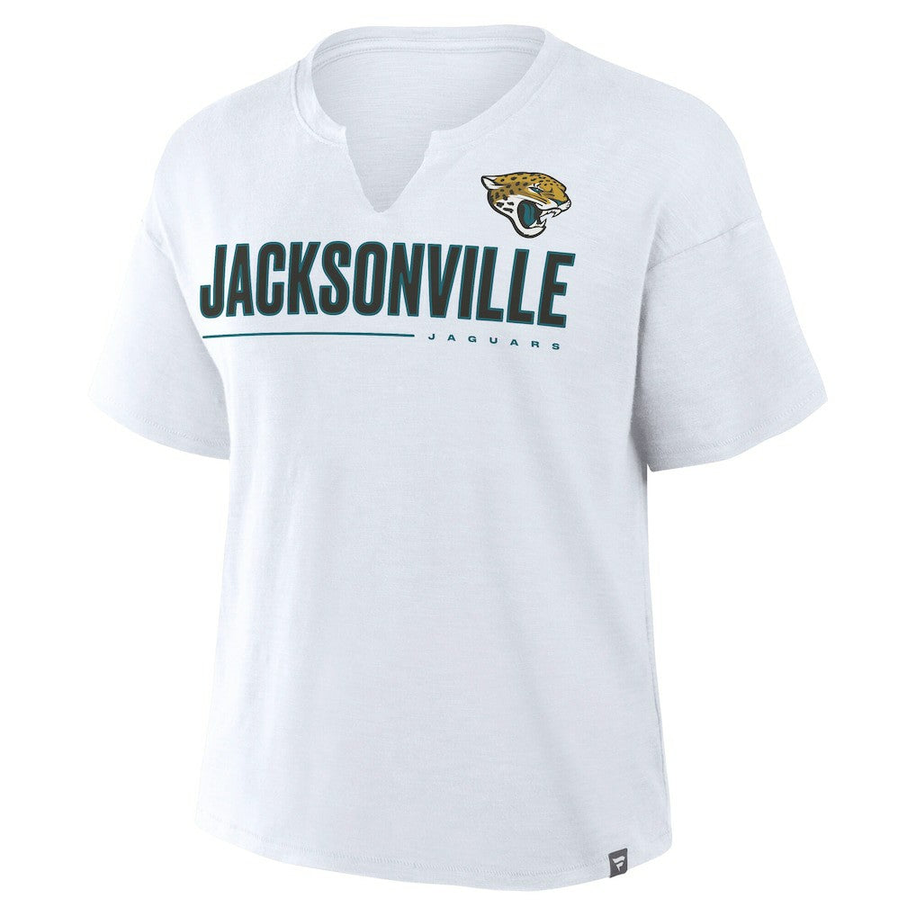 Jacksonville Jaguars Women's Redzone Slub Boxy T-Shirt White