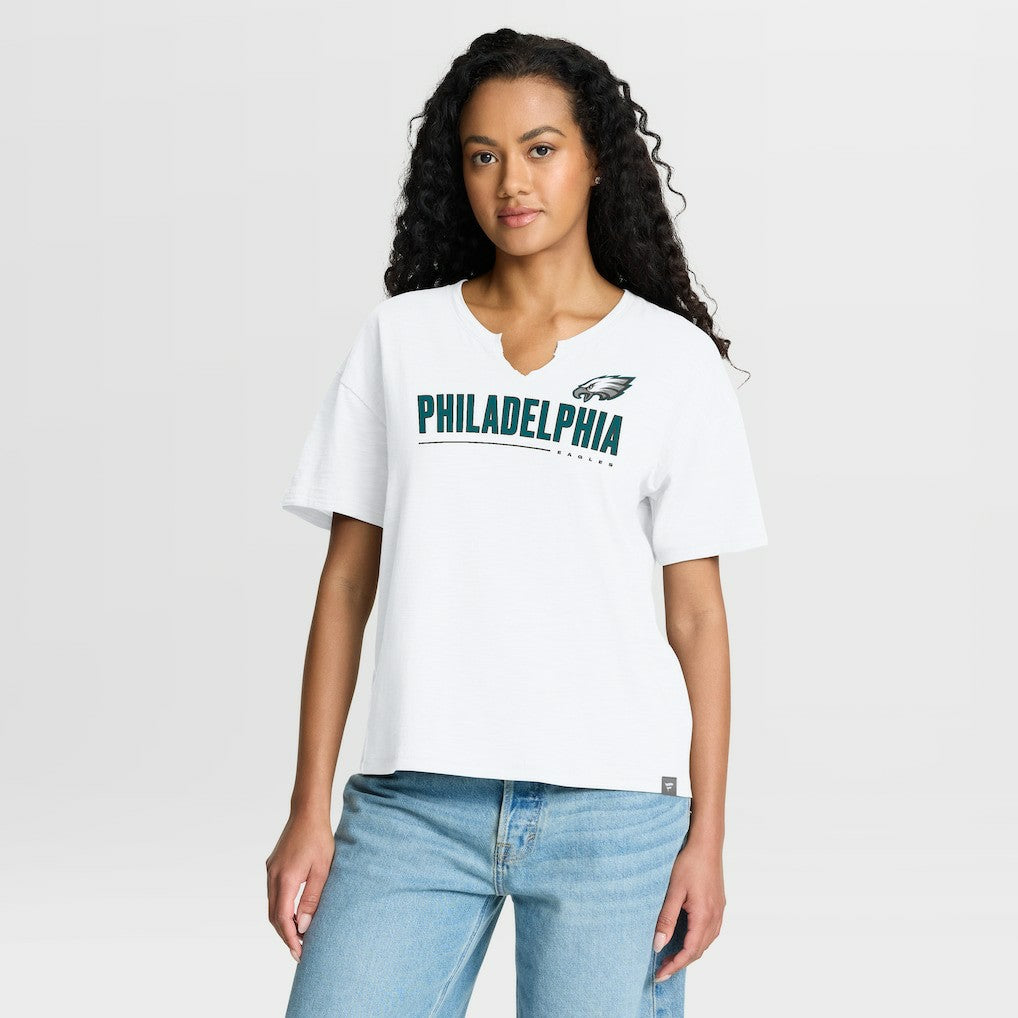 Philadelphia Eagles Women's Redzone Slub Boxy T-Shirt White