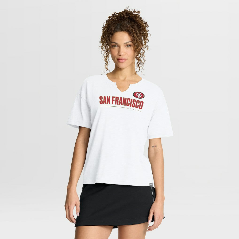 San Francisco 49ers Women's Redzone Slub Boxy T-Shirt White