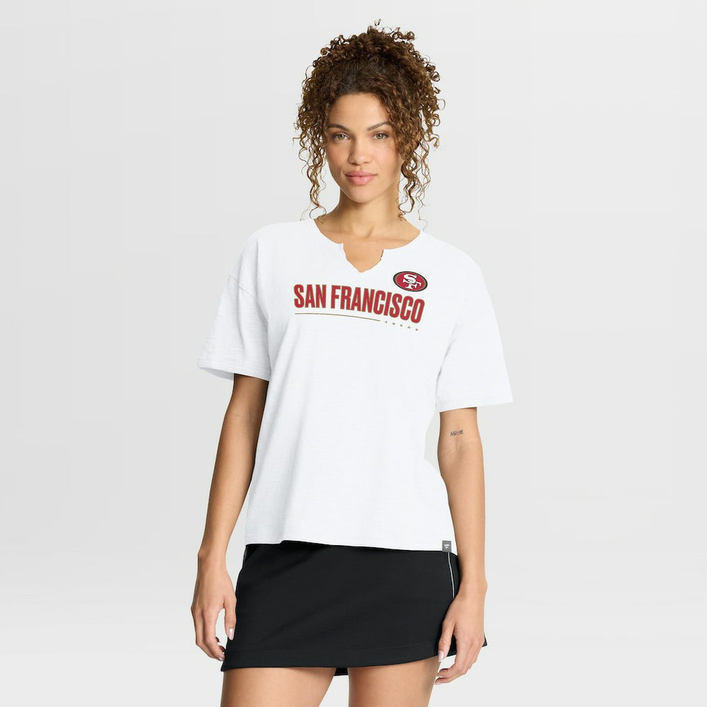 San Francisco 49ers Women's Redzone Slub Boxy T-Shirt White